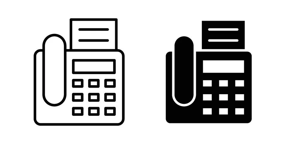 Fax machine icon set, collection of vector icons Stock Illustration