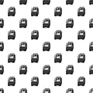 Fax machine icons creating seamless technology pattern Illustrazione stock