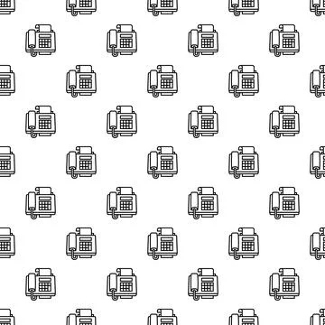 Fax machine line pattern seamless background loop Illustrazione stock