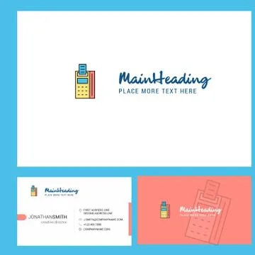Fax machine Logo design with Tagline &amp; Front and Back Busienss Card Template. Illustrazione stock