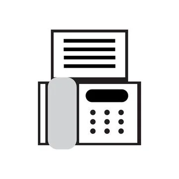 Fax machine Logo Template vector icon design Illustrazione stock