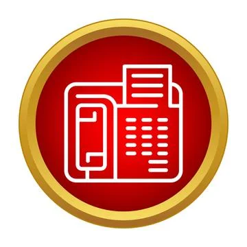 Fax machine office communication technology outline icon Stockillustratie