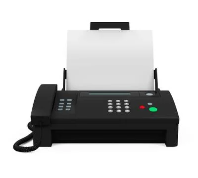 Fax Machine with Paper Stock Illustration