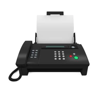 Fax Machine with Paper Stock Illustration