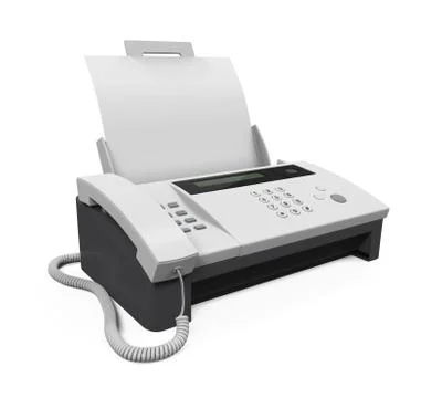 Fax Machine with Paper Stock Illustration