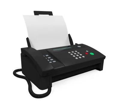 Fax Machine with Paper Ilustração Stock