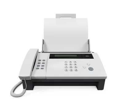 Fax Machine with Paper Stock Illustration