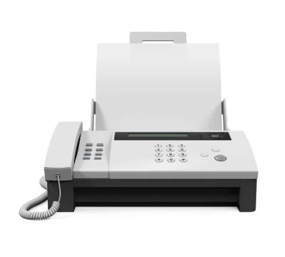 Fax Machine with Paper Stock Illustration