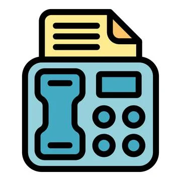 Fax machine printing document with display and buttons Stock Illustration