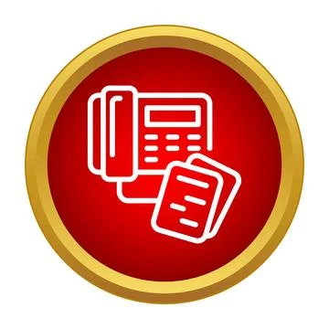 Fax machine sending documents office communication icon Illustrazione stock