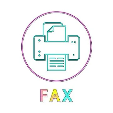 Fax Machine Technology Icon Vector Illustration Stock Illustration