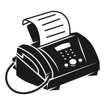 Fax perspective view icon, simple style Stock Illustration