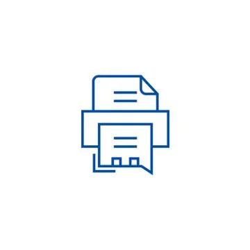 Fax printer line icon concept. Fax printer flat vector symbol, sign, outline Stock Illustration