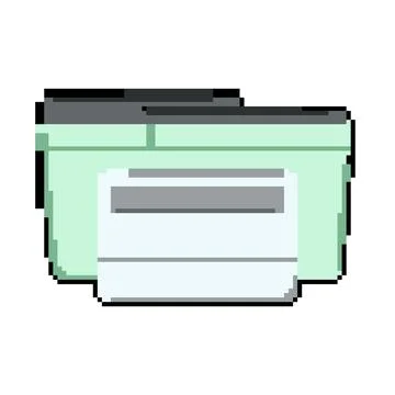 Fax printer paper pixel art vector illustration Stock Illustration
