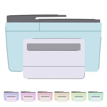 Fax printer paper vector cartoon graphic Illustrazione stock