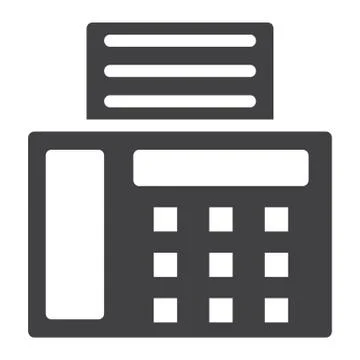Fax solid icon, Contact us and website 스톡 일러스트