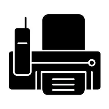 Fax solid icon. Print vector illustration isolated on white. Phone glyph style Stockillustratie