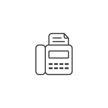 Fax vector line icon Stock Illustration