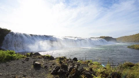 Faxafoss Faxi waterfall loop cinemagraph in Iceland Golden Circle Stock Footage 130073509