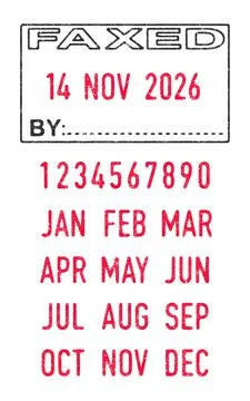 Faxed stamp with date Stock Illustration
