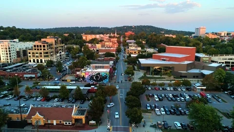 Fayetteville, Arkansas City  - Aerial Drone Footage Stock Footage