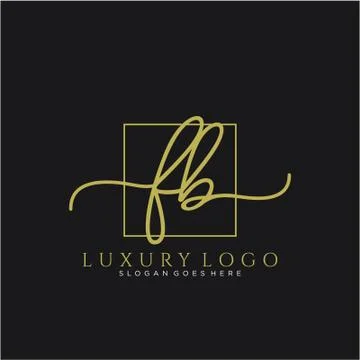 FB Initial handwriting logo design Stock Illustration
