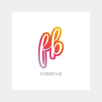 FB logo, vector. Useful as branding, app icon, alphabet combination, clip-art Stock Illustration