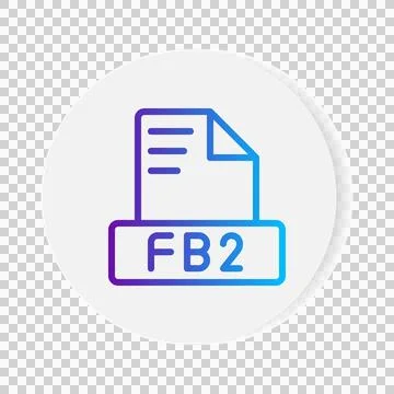 Fb2 document format file icon. with gradient outlines. vector illustration. Illustrazione stock