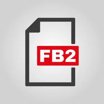 The FB2 icon. File format symbol. Flat Stock Illustration