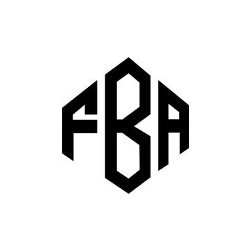 FBA letter logo design with polygon shape. FBA polygon and cube shape logo .. Stock Illustration