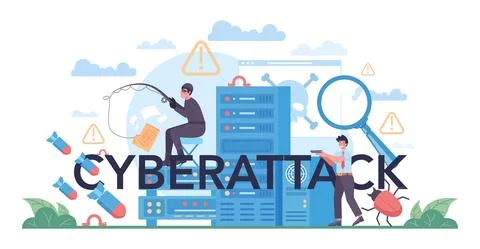 FBI agent concept. Stealing digital data from the computer. Hacker attack Stock Illustration