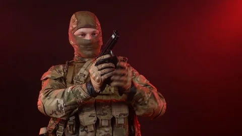 An FBI agent goes with pistol Video stock 124652108