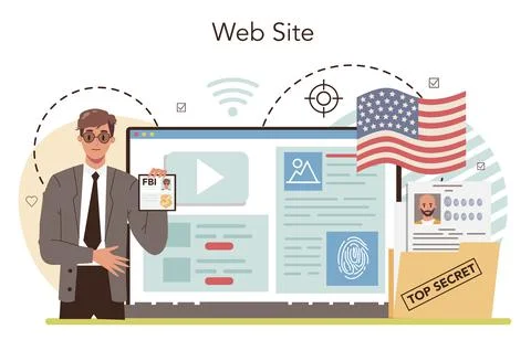 FBI agent online service or platform. Police officer or inspector Stock Illustration