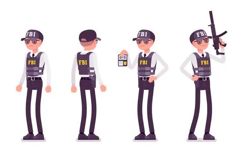 FBI Agent standing Stock Illustration