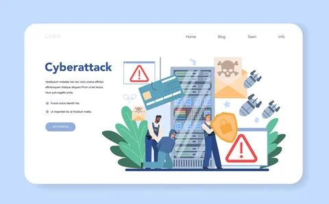FBI agent web banner or landing page. Police officer or inspector Stock Illustration