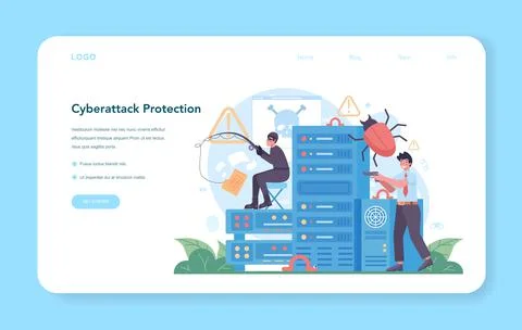 FBI agent web banner or landing page. Police officer or inspector Stock Illustration
