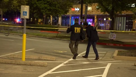 FBI agents inspecting bomb attack crime scene in Texas Video stock 88597564