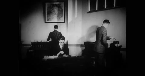 FBI agents working in office Video stock 43405735