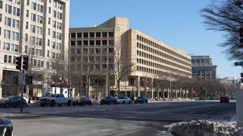 FBI Building in Washington, DC (Brutalist Style) Stock Footage 297645477