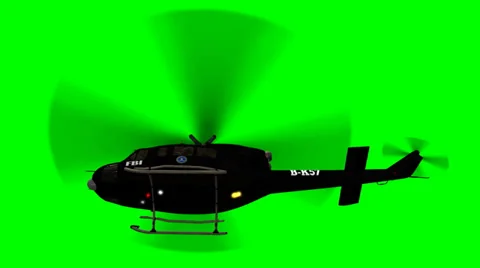FBI Helicopter in flight - green screen Stock-Footage 37063258