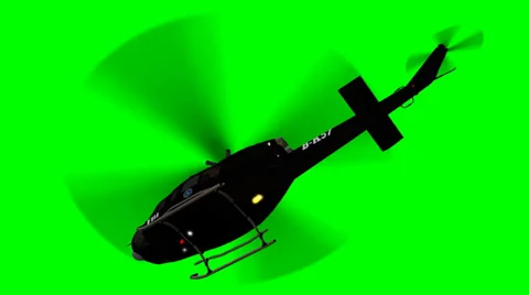 FBI Helicopter in flight - green screen Stockbeeldmateriaal 37063304