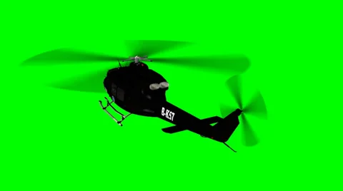 FBI Helicopter fly by - green screen Видео 37063463