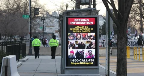 The FBI requests help in finding leaders of the 2021 storming of the Capitol Stock Footage 146628756