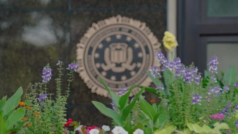 FBI Seal Symbol. J. Edgar Hoover Building, Federal Bureau Of Investigation In Stock Footage 320875538