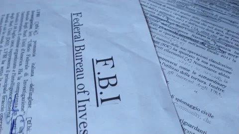 Fbi top secret document folder in the federal bureau of investigation office. Stockbeeldmateriaal 235667910