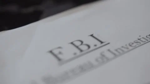 Fbi top secret document on the office of the agent. Stockbeeldmateriaal 221326268