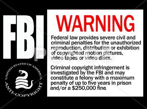 FBI Warning Video Copyright Stock Illustration