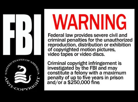 FBI Warning Video Copyright Stock Illustration