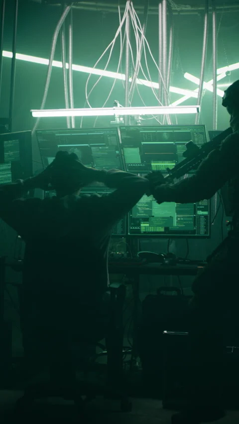 FBI workers finding a group of hackers Stock Footage 276580938