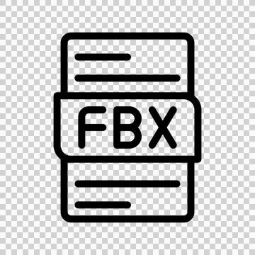 Fbx document file type icon design with outline style  Illustrazione stock